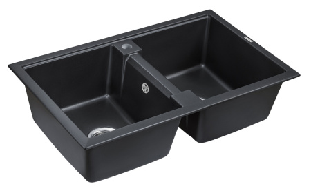 Кухонная мойка Paulmark TANDEM 80/2 PM238150-BLM 80х50 цвет черный